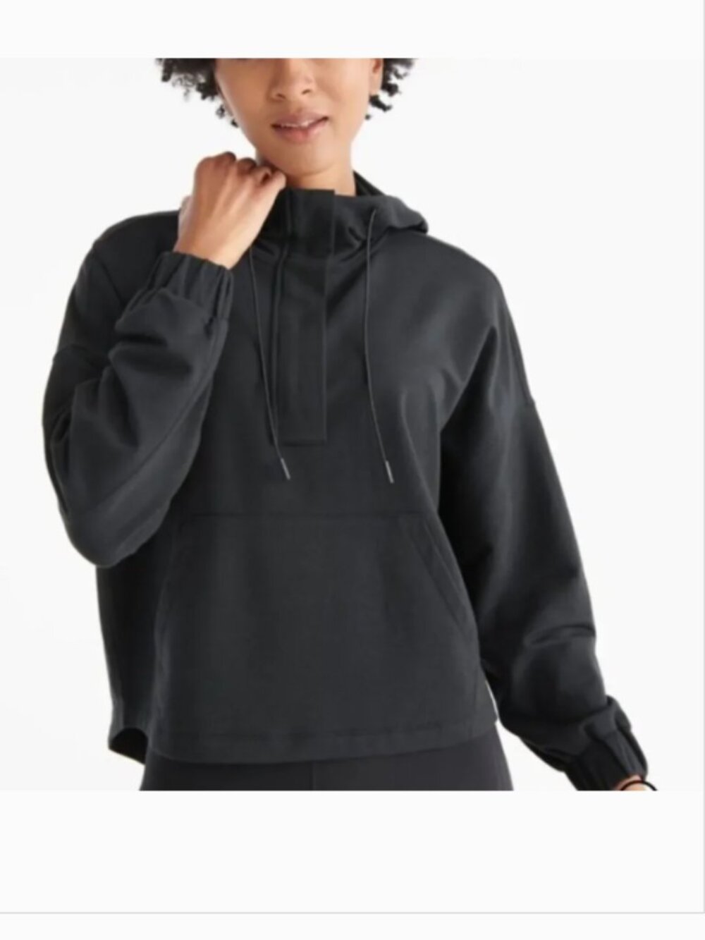 Knix Good to Go Hoodie Black Pullover Quarter Zip High Low Size 3XL